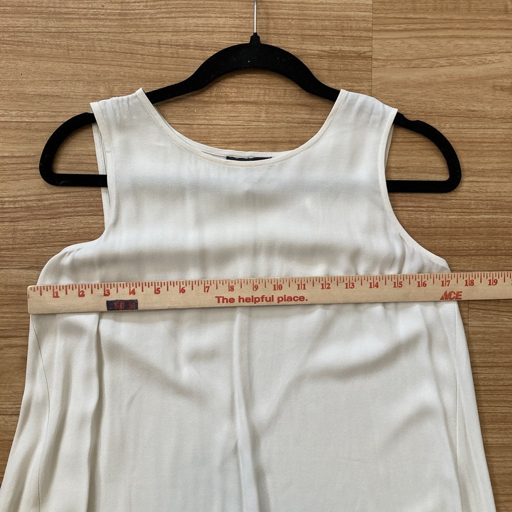 Eileen Fisher Womens XS Sleeveless Ivory Beige Silk Hi Low Tunic Chic Neutral - Picture 5 of 6